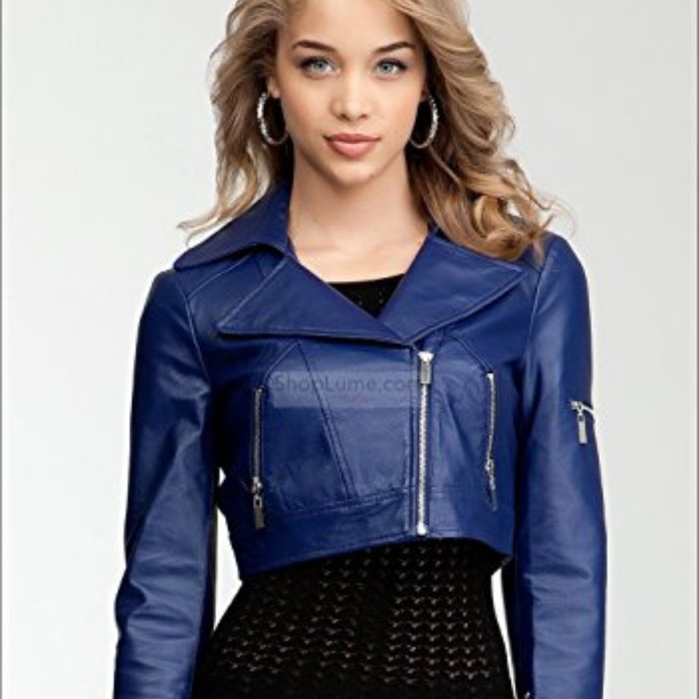 bebe Cropped Moto Leather Jacket Worn once! 🌸